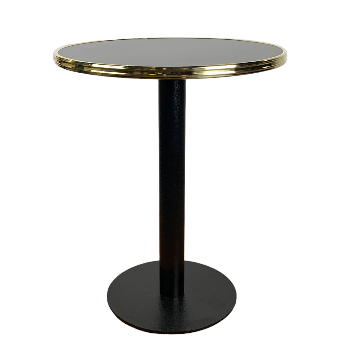 Bistrotafel black Siyah 60 rond tafelblad met messing rand indoor Bistrotafel black Siyah 60 rond tafelblad met messing rand indoor