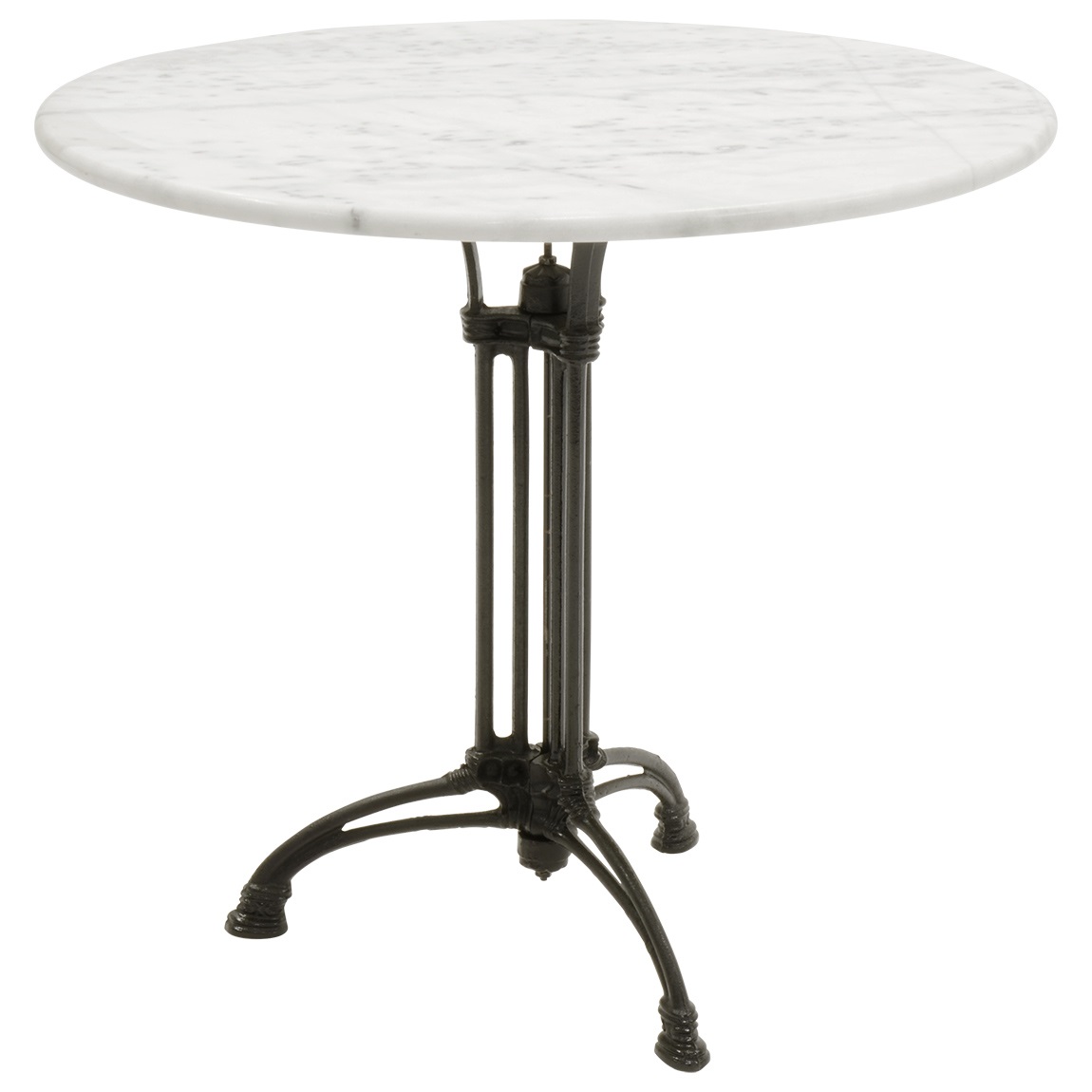 Bistrotafel marmer rond 80 cm gietijzer onderstel Bistrotafel marmer rond 80 cm gietijzer onderstel