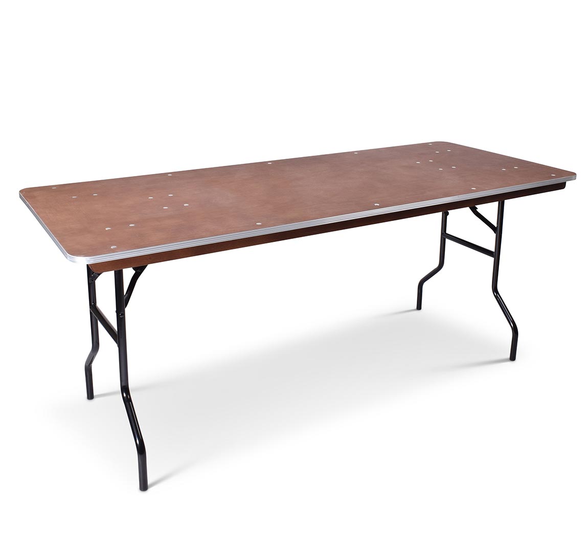 Bankettafel hout met aluminium rand inklapbaar 183 cm Bankettafel hout met aluminium rand inklapbaar 183 cm
