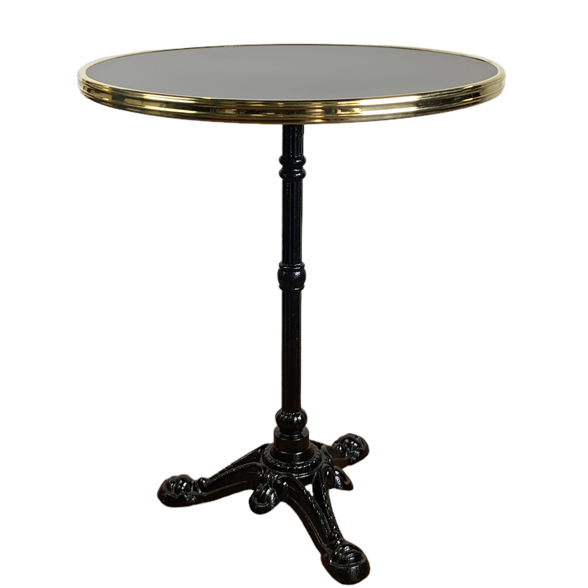 Bistro terrastafel black Siyah 60 rond tafelblad met messing rand Bistro terrastafel black Siyah 60 rond tafelblad met messing rand